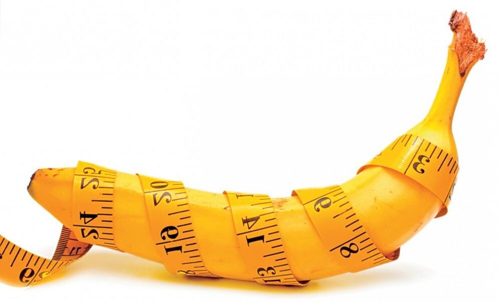 Measuring penis thickness using a banana as an example