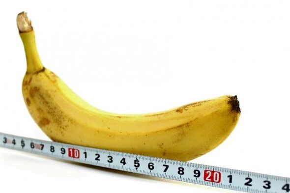 Penis measurement using a banana as an example